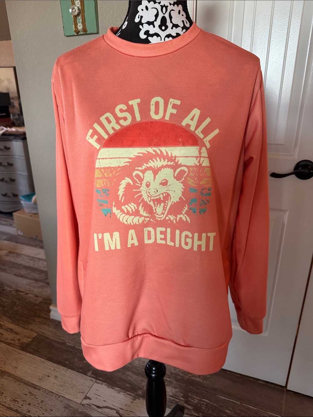 Women’s Medium Coral Trim Sweatshirt Hoodie